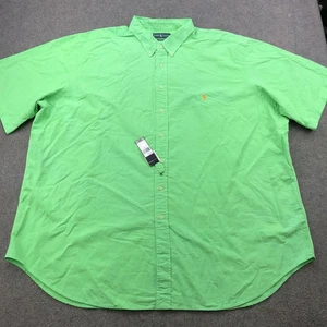 Ralph Lauren Shirt Mens 4XL Tall Green Classic Fit Button Short Sleeve Big Tall - Picture 1 of 10