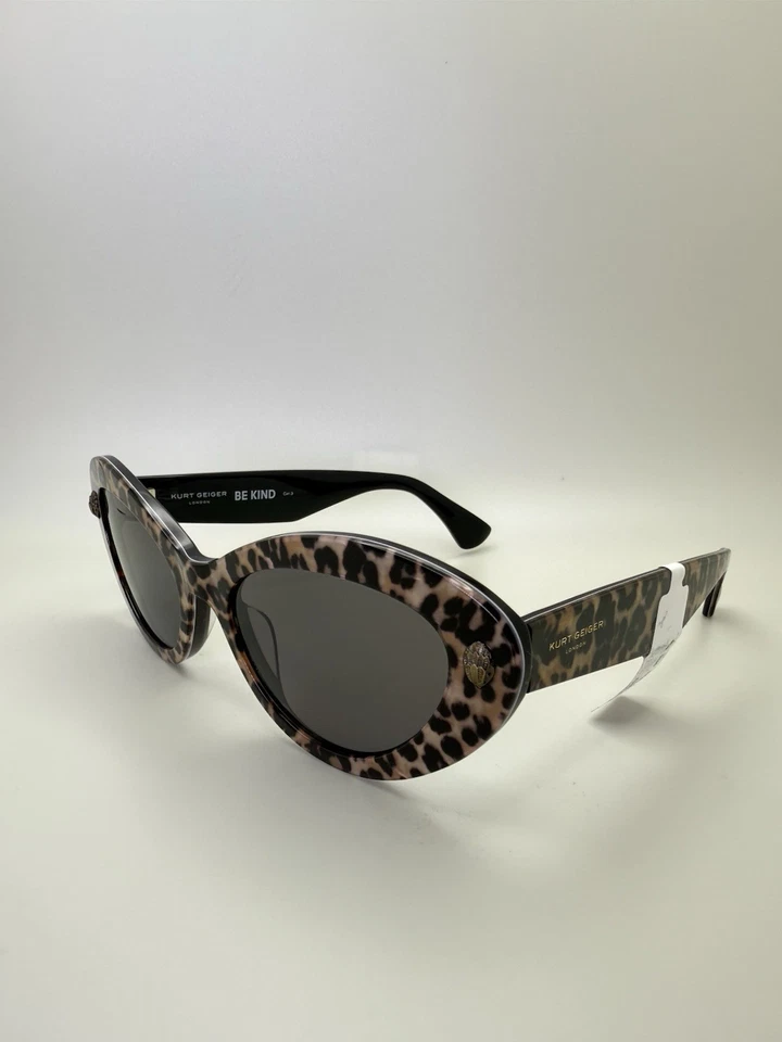 Gafas de sol para mujer Kurt Geiger London KGL1031 estampado de leopardo 52 mm/18-140 ojo de gato Foto 1 de 4