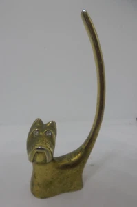 Messing Scotty Hund Ring Halter Figur mit Strass Augen - Bild 1 von 7