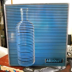 RARA insegna vintage ABSOLUT VODKA quadrata luminosa bar lampada lucite 3D - Foto 1 di 8