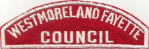 BOY SCOUT RWS WESTMORELAND FAYETTE / COUNCIL RED & WHITE FULL STRIP - Picture 1 of 1