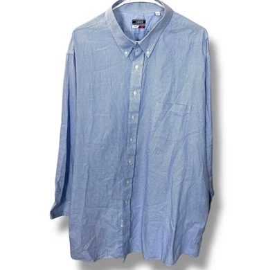 Izod Big & Tall Dress Shirt Men's 20 35/36 Blue Houndstooth Dress Shirt - Image 1 of 2