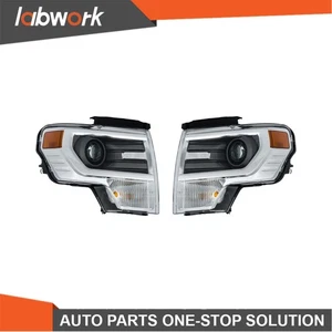 Labwork Headlight For Ford F150 2013-2014 D3S&HID Projector Electroplated LH+RH - Picture 1 of 17
