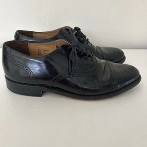 JONES BOOTMAKER MENS DRESS SHOES LACE-UP BROGUE SHOES BLACK SIZE UK 8 - Picture 1 of 9