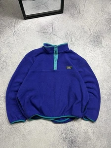 Vintage 90’s L.L.Bean Snap 1/4 Fleece Jacket Synchilla Rare Boxy Men’s Size XL - Picture 1 of 14