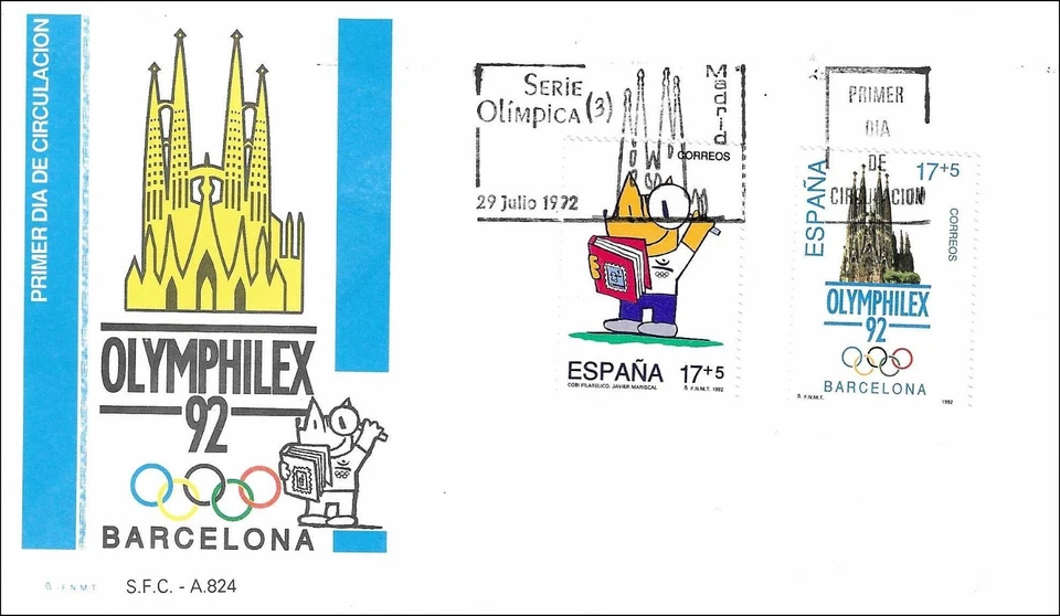 Olympics Games Olymphilex Barcelona Spain 1992 Spain FDC 1992 - Image 1 of 1