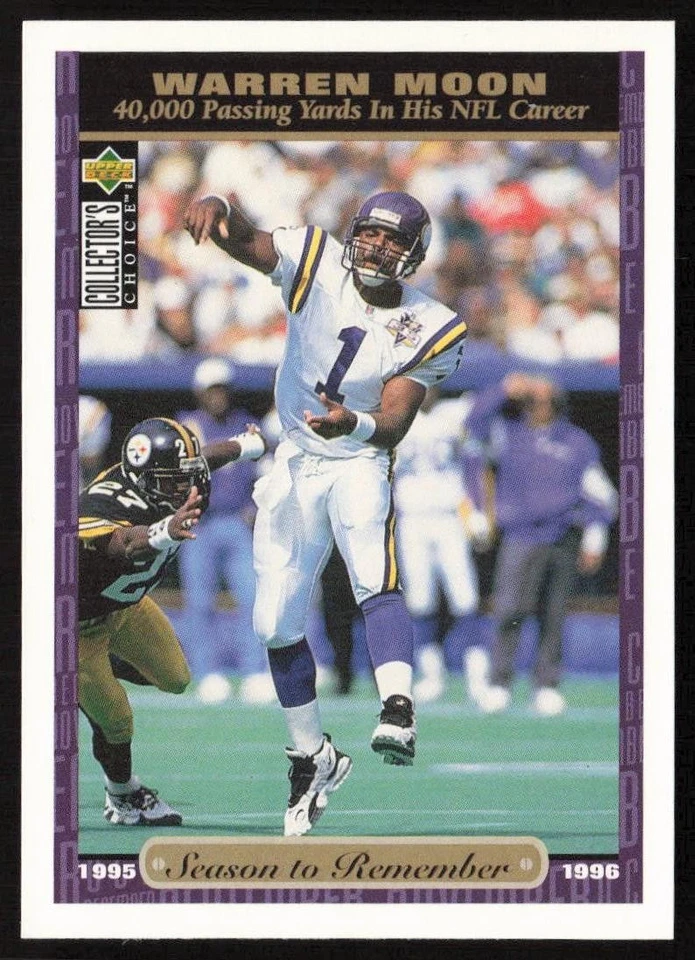1996 Collector's Choice Warren Moon #65 Minnesota Vikings - Image 1 of 2