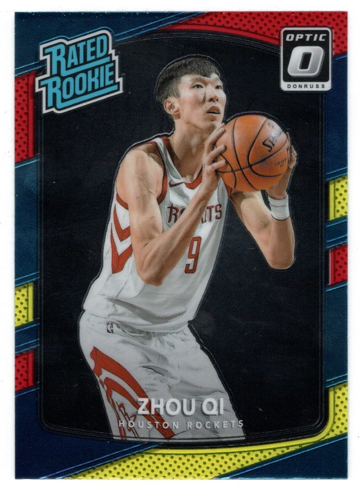 Zhou Qi - Houston - Yellow/Red (NBA Basketball) 2017-18 Donruss Optic # 151 Mint - Image 1 of 1