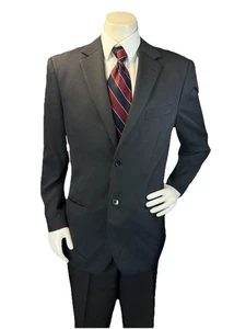 Alfani Men's Black Striped 2pc Suit Jacket Pants 42L 36x30 - Picture 1 of 17