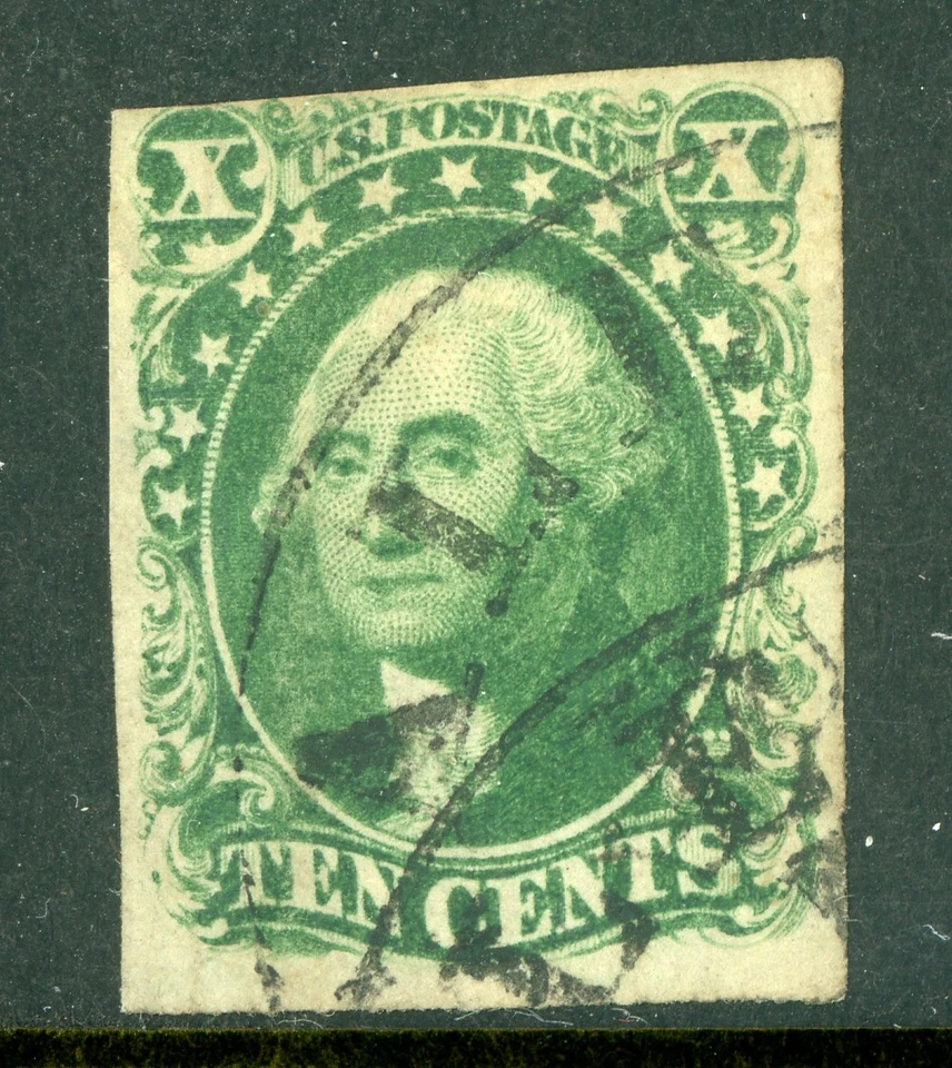 Estados Unidos 1855 Washington 10¢ Verde Tipo IV Scott #16FU I252 Foto 1 de 4
