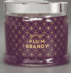 Partylite PLUM BRANDY Scented 3 Wick Jar Candle New In Box - Picture 1 of 2