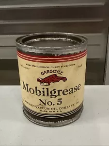Grasso vintage Gargoyle Mobil n.5 olio motore sottovuoto Socony latta 1 libbra originale - Foto 1 di 8