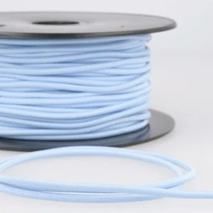 Round Elastic Cord - Light Blue - 3mm - per metre - Picture 1 of 1
