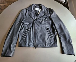 The Arrivals klassische schwarze Biker asymmetrische Jacke; cool+selten; Gr.=L; selten! - Bild 1 von 16