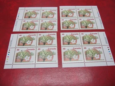 CANADA UNITRADE# 1363 48c FRUIT TREE DEF. USA RATE SET OF  4 INSCRIPTION MNH - Image 1 of 2