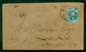 CONFEDERATE STATES Oct. 1862 10¢ blue tied RICHMOND VA to HALIFAX - Picture 1 of 1