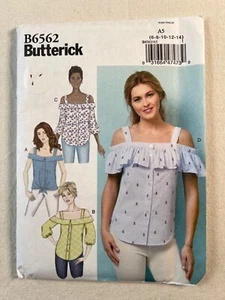 B6562 Butterick Schnittmuster Tops mit Variationen Größen 6-8-10-12-14 - Bild 1 von 4