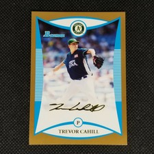 2008 Bowman Draft Pick & Prospects Trevor Cahill Gold #BDPP110 Athletics