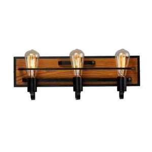 Maxim Rustic Black Forest with Steel Wood 3-light LED Vanity Light NOB E26 Bulbs - Picture 1 of 12