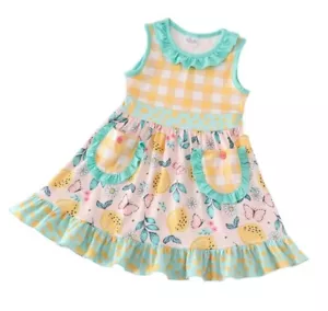 NEW Luscious Lemons Girls Twirl Dress, Milk Silk, Easter, Spring, kids, Size 3T - Picture 1 of 2