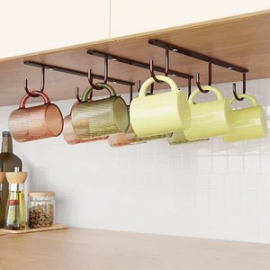 3 Pack Mug Hooks Under Cabinet Coffee Mug Holder for Hanging Under Shelf Coff... - Picture 1 of 7
