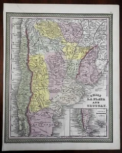 Chile Argentine Republic Rio de la Plata Buenos Aires 1850 Cowperthwait map - Picture 1 of 3