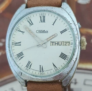 Orologio da polso vintage USSR SLAVA 2428 SOVIETICO 26 gioielli giorno/data - Foto 1 di 19