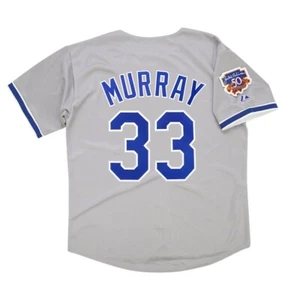 Eddie Murray 1997 Los Angeles Dodgers Road Jersey w/ Jackie 50th Patch (S-3XL) - Picture 1 of 5