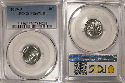2019 D Roosevelt Dime 10c PCGS MS67FB Full Bands - Image 1 of 2