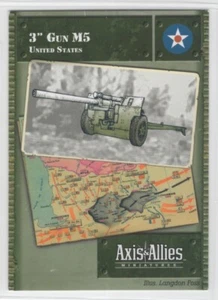 Axis and Allies Miniatures 3” Gun M5 Artillery Set II #19 USA Stat Card ONLY - Imagen 1 de 2