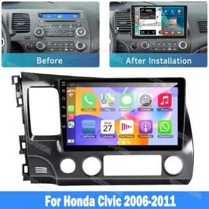 For Honda Civic 2006-2011 Apple CarPlay Android 13 Car Stereo Radio GPS WiFi - Picture 1 of 14