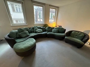Modular leder sofa gebraucht grün/schwarz - Bild 1 von 5