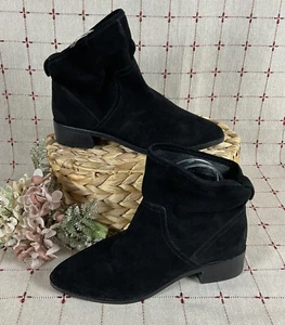 Lucky Brand ""Lollin"" schwarz geöltes Wildleder Stiefeletten lässiger Stiefelette Größe 6,5 neu - Bild 1 von 7