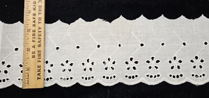 Vintage/Antique, White, Eyelet, Cotton/Syn. Lace, 5 3/4 Yards - Picture 1 of 1