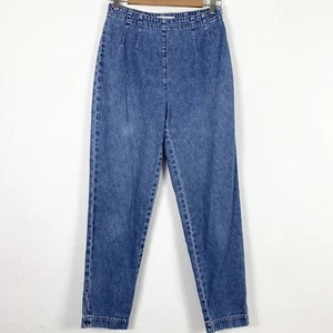 Pantalones de mezclilla vintage talla 6 cintura alta ajustados pierna cónica lavado claro desgastados - Imagen 1 de 6