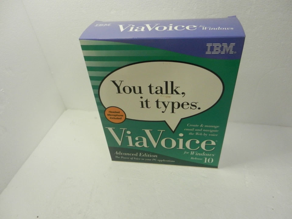 IBM ViaVoice for Windows Release 10 NIB  CD-ROM  - ADVANCED VERSION + HEADSET - Image 1 of 4