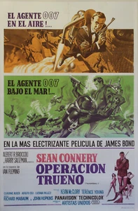 "OPERATION DONNERRE (THUNDERBALL)" Argentinisches Plakat geflochten (Sean CONNERY) - Bild 1 von 1