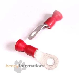 6x TERMINAL LUG 8 AWG RED AMP Amplibond Battery Cable Lead 12V 24V - Foto 1 di 1