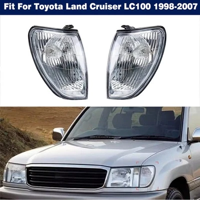 Lámpara de luz de esquina de parachoques delantero izquierdo y derecho para Toyota Land Cruiser LC100 1998-07 Foto 1 de 4