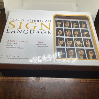 Boxed Set Learn American Sign Language W/Booklet & Flash cards - Image 1 of 4