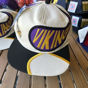 Cappello Berretto Snapback Vintage anni 90 Drew Pearson Minnesota Vikings NFL Raro Nuovo con etichette - Foto 1 di 9