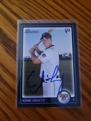 2010 Bowman Baseball Erik Kratz RC Rookie Card Signed IP Auto Pittsburgh Pirates - Image 1 of 2