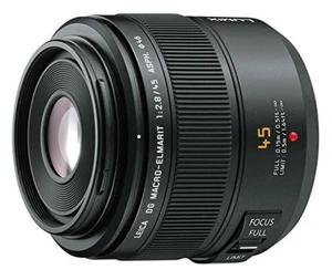 PANASONIC LEICA DG MACRO-ELMARIT 45mm F2.8 ASPH. MEGA O.I.S. H-ES045 Lens F/S - Picture 1 of 4