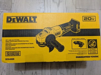 Amoladora angular sin escobillas interruptor de paleta DeWALT DCG408B 4,5 pulgadas 20 V MAX - NUEVA EN CAJA Foto 1 de 2