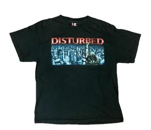 Vintage Disturbed Giant T-Shirt L Black Metal Band Tee Distressed  - Picture 1 of 4