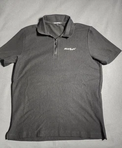 Karl Lagerfeld Polo Shirt Mens Large Black Short Sleeve Quarter Zip Textured - Bild 1 von 19
