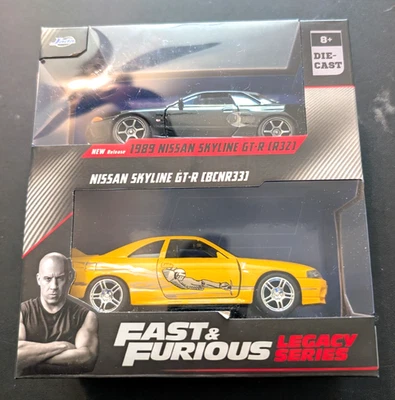 Jada toys twin pack skyline gt-r 1989/Nissan r33 fast & furious legacy series - Image 1 of 4