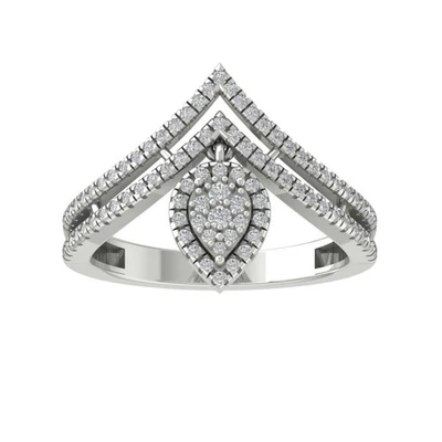 Lab Grown Diamond 10K White Gold Composite & Cluster Ring Size 7 for Women - Image 1 of 4