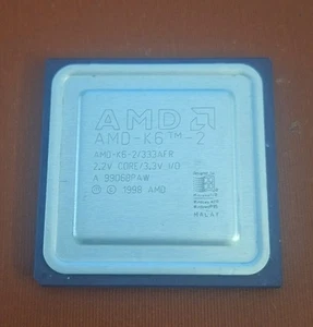 VINTAGE CPU K6-2 333 AFR AMD TESTED PROCESSOR PGA 168 RETRO PC SOCKET SUPER 7 - Foto 1 di 1
