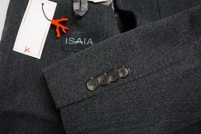 Isaia Napoli 100% Wool Gray Textured Tweedy Sport Coat Jacket 38R NEW - Image 1 of 4